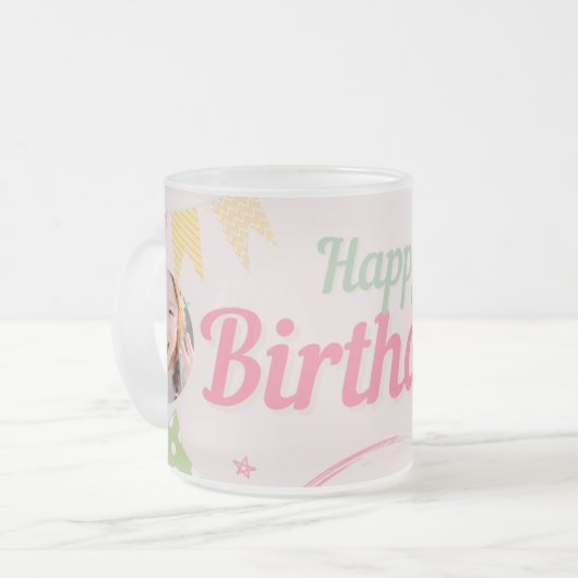princess birthday matglas koffiemok (Voorkant links)