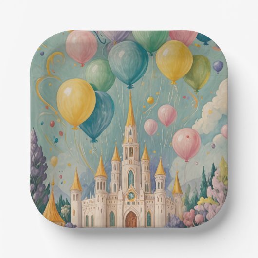 Princess Birthday Papieren Bordje (Voorkant)