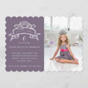 PRINCESS BIRTHDAY PARTIJ FOTO-INVITATIE KAART