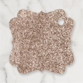 Princess Birthday Party Beige glitter Bedankjes Labels (Achterkant)