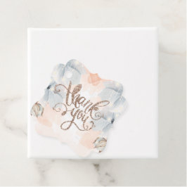 Princess Birthday Party Beige glitter Bedankjes Labels