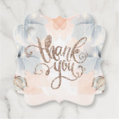 Princess Birthday Party Beige glitter Bedankjes Labels (Voorkant)