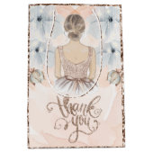 Princess Birthday Party Beige glitter Medium Cadeauzakje (Voorkant)