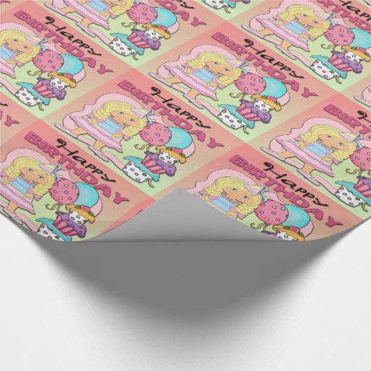 Princess Birthday Party Birthday Wrapping Paper Cadeaupapier (Hoek)