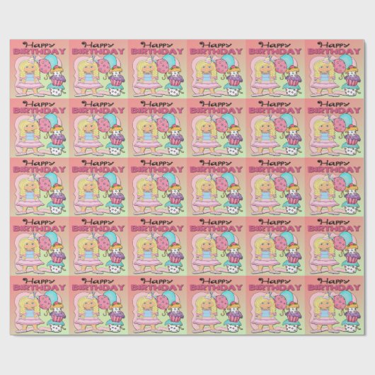Princess Birthday Party Birthday Wrapping Paper Cadeaupapier (Vlak)