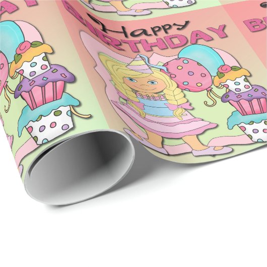Princess Birthday Party Birthday Wrapping Paper Cadeaupapier (Rol Hoek)