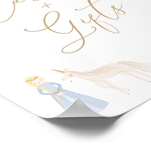 Princess Birthday Party Cards and Gifts Sign Poster (Hoek)