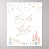 Princess Birthday Party Cards and Gifts Sign Poster (Voorkant)