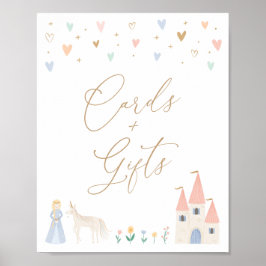 Princess Birthday Party Cards and Gifts Sign Poster