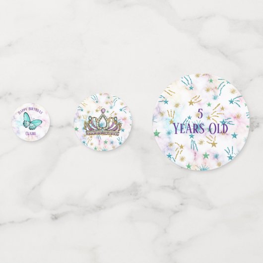 Princess Birthday Party Confetti (Achterkanten)