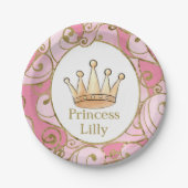 Princess Birthday Party Custom Papieren Bordje (Voorkant)