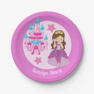 Princess Birthday Party Cute Childrens Pink Custom Papieren Bordje