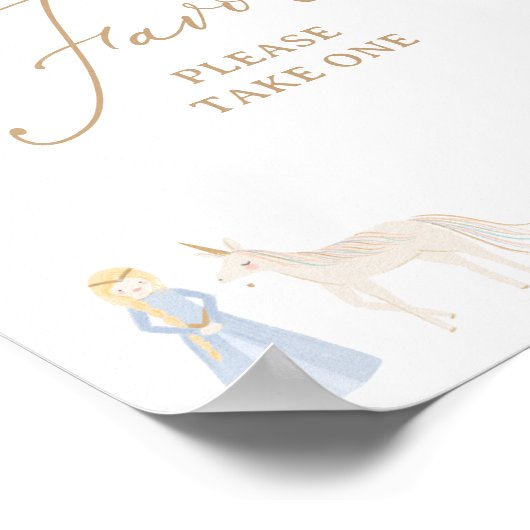 Princess Birthday Party Favors Sign Poster (Hoek)
