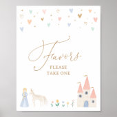 Princess Birthday Party Favors Sign Poster (Voorkant)