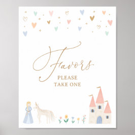 Princess Birthday Party Favors Sign Poster