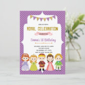 Princess Birthday Party Invitation card Kaart (Staand voorkant)