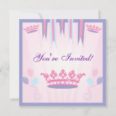Princess Birthday Party Invitation Castle Kaart (Achterkant)
