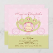 Princess Birthday Party Invitation Cute Carriage Kaart (Voorkant / Achterkant)