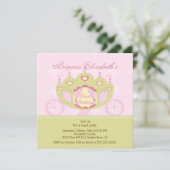 Princess Birthday Party Invitation Cute Carriage Kaart (Staand voorkant)