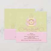 Princess Birthday Party Invitation Cute Carriage Kaart (Voorkant / Achterkant)