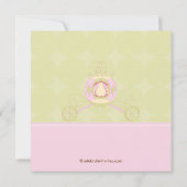 Princess Birthday Party Invitation Cute Carriage Kaart (Achterkant)