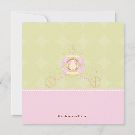 Princess Birthday Party Invitation Cute Carriage Kaart (Achterkant)