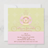 Princess Birthday Party Invitation Cute Carriage Kaart (Voorkant)