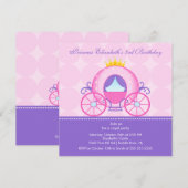 Princess Birthday Party Invitation Cute Carriage Kaart (Voorkant / Achterkant)