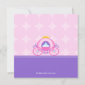 Princess Birthday Party Invitation Cute Carriage Kaart (Achterkant)
