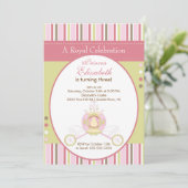 Princess Birthday Party Invitation Elegant Carriag Kaart (Staand voorkant)