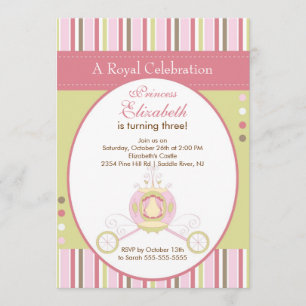 Princess Birthday Party Invitation Elegant Carriag Kaart