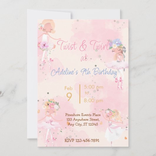 Princess Birthday Party Invitation Feestdagenkaart (Voorkant)
