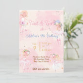 Princess Birthday Party Invitation Feestdagenkaart (Staand voorkant)
