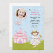 Princess Birthday Party Invitation Kaart (Voorkant / Achterkant)