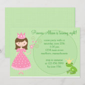 Princess Birthday Party Invitation Kaart (Voorkant / Achterkant)