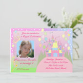 Princess Birthday Party Invitation Kaart (Staand voorkant)