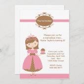 Princess Birthday Party Invitation Kaart (Voorkant / Achterkant)