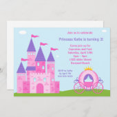 Princess Birthday Party Invitation Kaart (Voorkant / Achterkant)