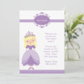Princess Birthday Party Invitation Kaart (Staand voorkant)