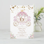 Princess Birthday Party Invitation Kaart (Staand voorkant)