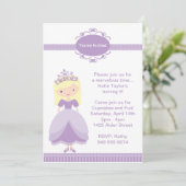Princess Birthday Party Invitation Kaart (Staand voorkant)
