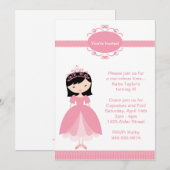 Princess Birthday Party Invitation Kaart (Voorkant / Achterkant)