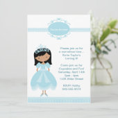 Princess Birthday Party Invitation Kaart (Staand voorkant)