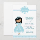 Princess Birthday Party Invitation Kaart (Voorkant / Achterkant)