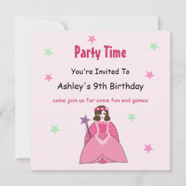Princess Birthday Party Invitation Kaart