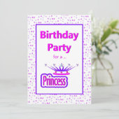 Princess Birthday Party Invitation Kaart (Staand voorkant)