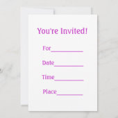Princess Birthday Party Invitation Kaart (Achterkant)