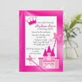 Princess Birthday Party Invitation Kaart (Staand voorkant)