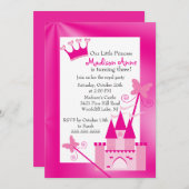 Princess Birthday Party Invitation Kaart (Voorkant / Achterkant)