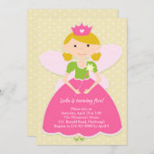 Princess Birthday Party Invitation Kaart (Voorkant / Achterkant)